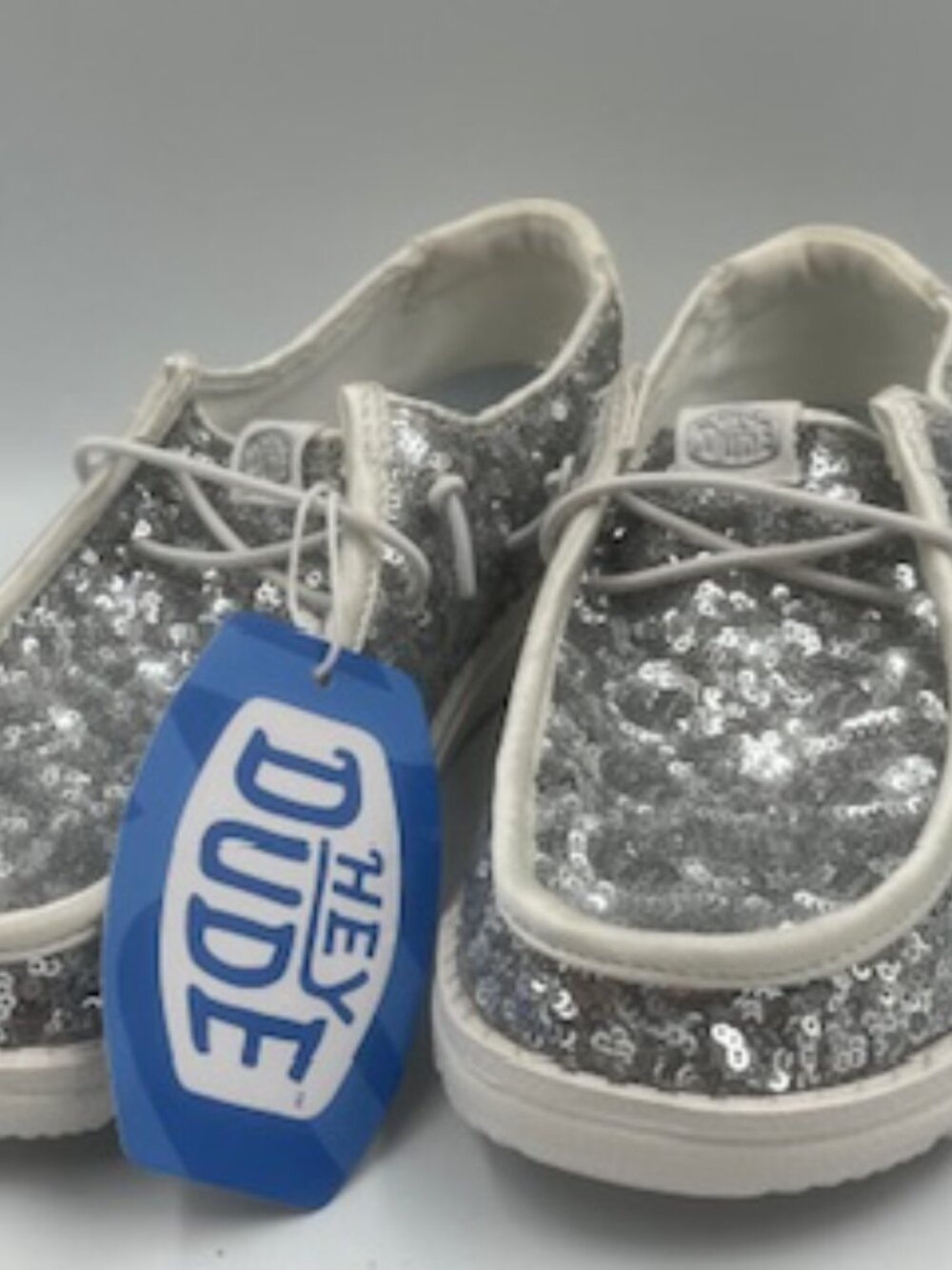 NEW Hey Dude Wendy Silver Sequin Disco Shoes Women’s size 6 Disco Shimmer NWT